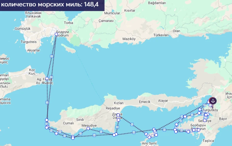 Карта маршрута флотилии